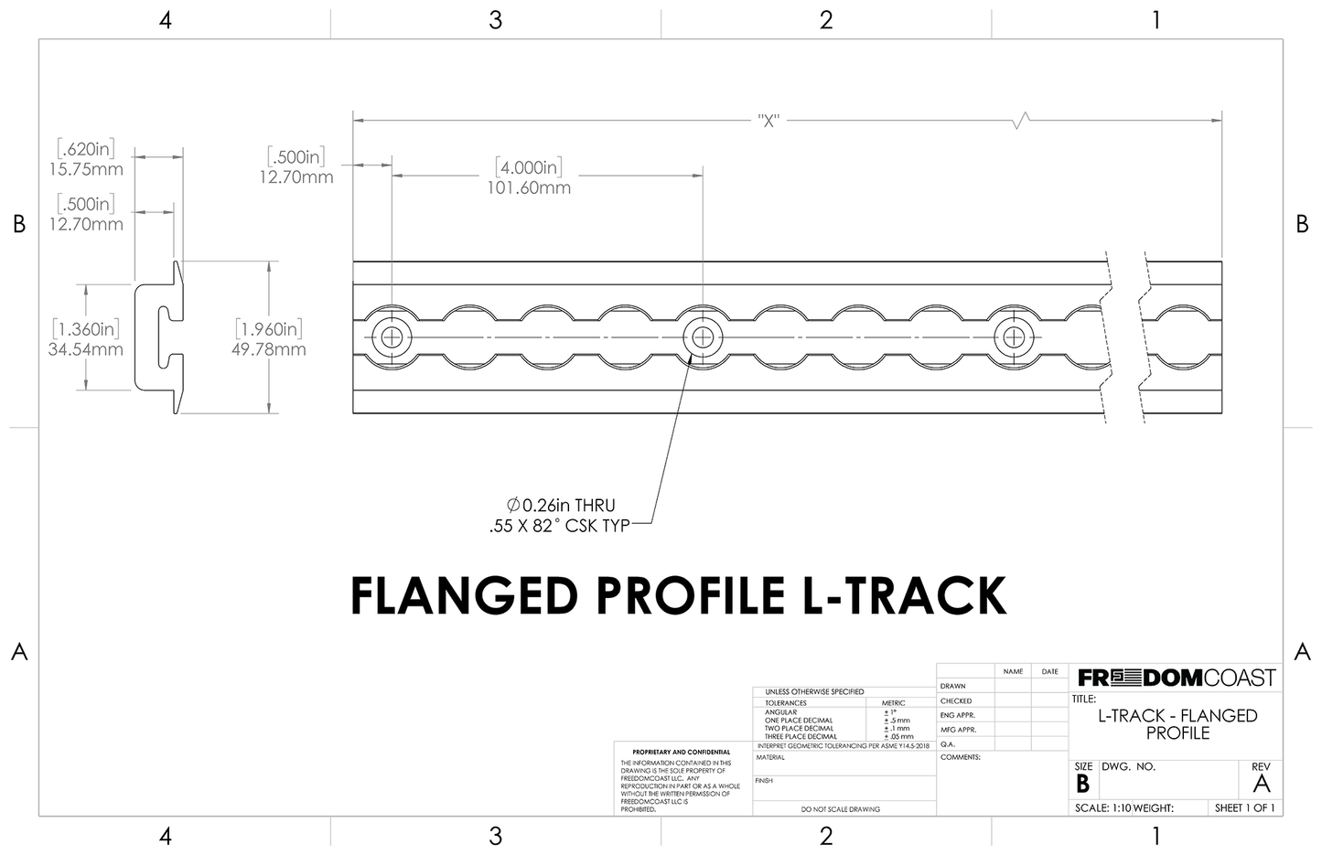 Logistics Track (L Track) ‒ Flanged